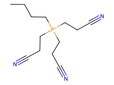 Butyl-tris(2-cyanoethyl)phosphanium structure