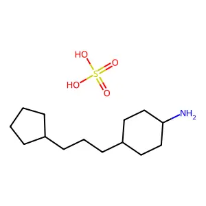 4-(3-Cyclopentylpropyl)cyclohexan-1-amine;sulfuric acid structure