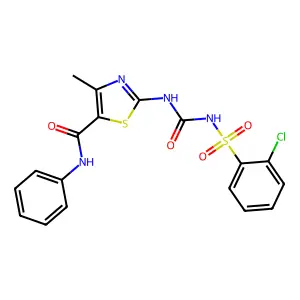 2-[(2-chlorophenyl)sulfonylcarbamoylamino]-4-methyl-N-phenyl-1,3-thiazole-5-carboxamide structure