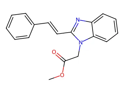 (E)-methyl 2-(2-styryl-1H-benzo[d]imidazol-1-yl)acetate structure