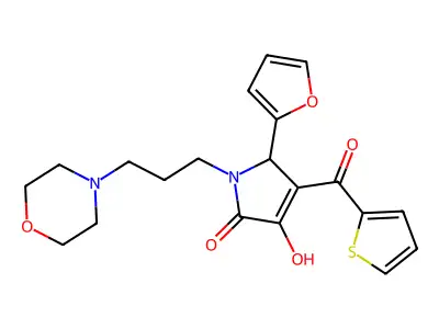 5-(furan-2-yl)-3-hydroxy-1-(3-morpholinopropyl)-4-(thiophene-2-carbonyl)-1H-pyrrol-2(5H)-one structure