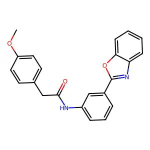 N-[3-(1,3-benzoxazol-2-yl)phenyl]-2-(4-methoxyphenyl)acetamide structure