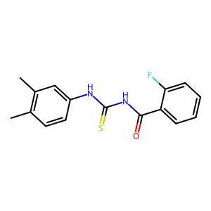 N-[(3,4-dimethylphenyl)carbamothioyl]-2-fluorobenzamide structure