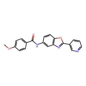 4-methoxy-N-[2-(pyridin-3-yl)-1,3-benzoxazol-5-yl]benzamide structure