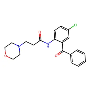 N-[4-chloro-2-(phenylcarbonyl)phenyl]-3-morpholin-4-ylpropanamide structure