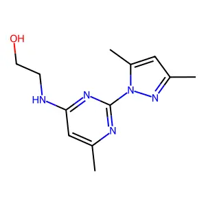 2-[[2-(3,5-Dimethyl-1-pyrazolyl)-6-methyl-4-pyrimidinyl]amino]ethanol structure