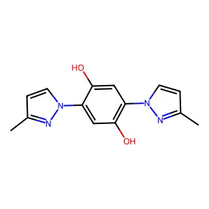 2,5-Bis(3-methylpyrazol-1-yl)benzene-1,4-diol structure