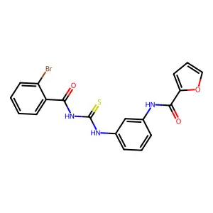 N-[3-[(2-bromobenzoyl)carbamothioylamino]phenyl]furan-2-carboxamide structure