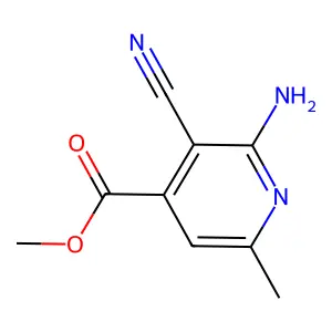 Methyl 2-amino-3-cyano-6-methylpyridine-4-carboxylate structure