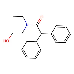 N-ethyl-N-(2-hydroxyethyl)-2,2-diphenylacetamide structure