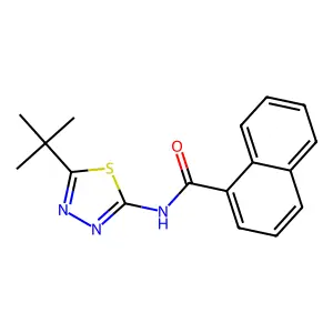 N-(5-tert-butyl-1,3,4-thiadiazol-2-yl)naphthalene-1-carboxamide structure