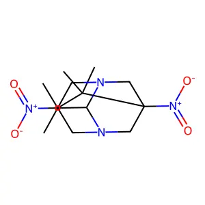 5,7-Bisnitro-2-isopropyl-6,6-dimethyl-1,3-diazatricyclo[3.3.1.1~3,7~]decane structure
