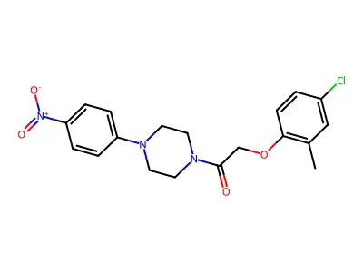 2-(4-Chloro-2-methylphenoxy)-1-[4-(4-nitrophenyl)piperazin-1-yl]ethanone structure