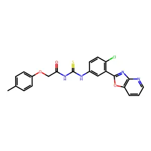 N-[[4-chloro-3-([1,3]oxazolo[4,5-b]pyridin-2-yl)phenyl]carbamothioyl]-2-(4-methylphenoxy)acetamide structure