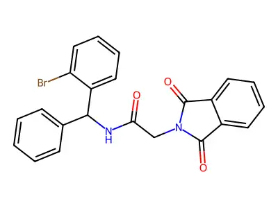 N-[(2-bromophenyl)-phenylmethyl]-2-(1,3-dioxoisoindol-2-yl)acetamide structure
