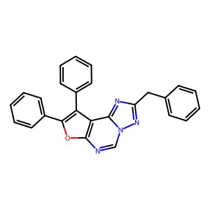 2-Benzyl-8,9-diphenylfuro[3,2-e][1,2,4]triazolo[1,5-c]pyrimidine structure