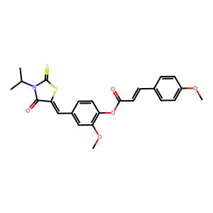 [2-methoxy-4-[(Z)-(4-oxo-3-propan-2-yl-2-sulfanylidene-1,3-thiazolidin-5-ylidene)methyl]phenyl] (E)-3-(4-methoxyphenyl)prop-2-enoate structure