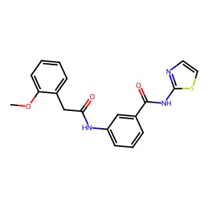 3-[[2-(2-methoxyphenyl)acetyl]amino]-N-(1,3-thiazol-2-yl)benzamide structure