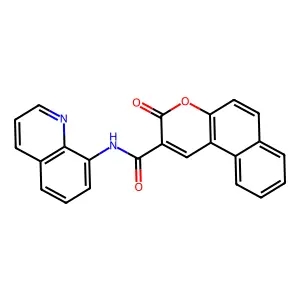 3-oxo-N-quinolin-8-ylbenzo[f]chromene-2-carboxamide structure