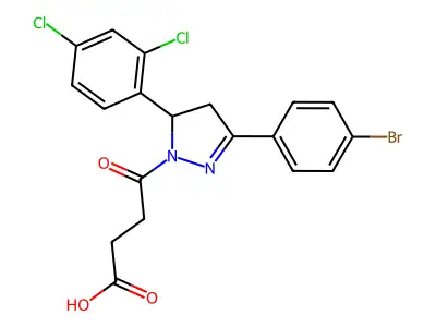 4-(3-(4-bromophenyl)-5-(2,4-dichlorophenyl)-4,5-dihydro-1H-pyrazol-1-yl)-4-oxobutanoic acid structure