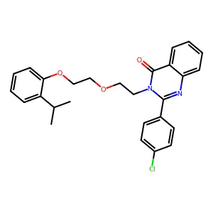 2-(4-Chlorophenyl)-3-[2-[2-(2-propan-2-ylphenoxy)ethoxy]ethyl]quinazolin-4-one structure