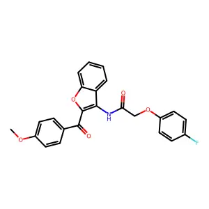 2-(4-fluorophenoxy)-N-(2-(4-methoxybenzoyl)benzofuran-3-yl)acetamide structure