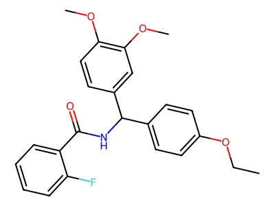 N-[(3,4-dimethoxyphenyl)-(4-ethoxyphenyl)methyl]-2-fluorobenzamide structure