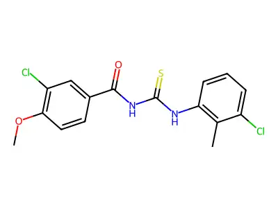3-chloro-N-[(3-chloro-2-methylphenyl)carbamothioyl]-4-methoxybenzamide structure