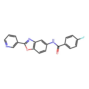 4-fluoro-N-(2-pyridin-3-yl-1,3-benzoxazol-5-yl)benzamide structure