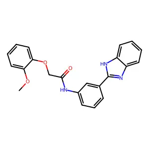 N-[3-(1H-benzimidazol-2-yl)phenyl]-2-(2-methoxyphenoxy)acetamide structure