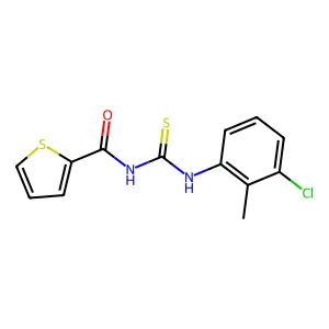 N-[(3-chloro-2-methylphenyl)carbamothioyl]thiophene-2-carboxamide structure