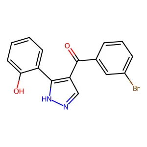 (3-bromophenyl)(3-(2-hydroxyphenyl)-1H-pyrazol-4-yl)methanone structure