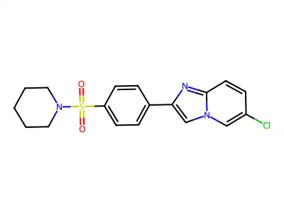 6-Chloro-2-(4-piperidin-1-ylsulfonylphenyl)imidazo[1,2-a]pyridine structure