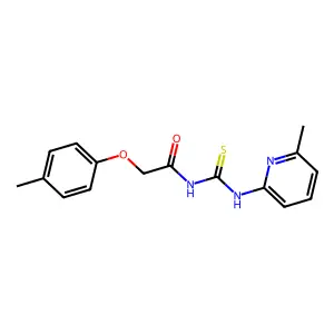 2-(4-methylphenoxy)-N-[(6-methylpyridin-2-yl)carbamothioyl]acetamide structure