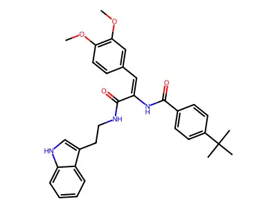 N-[2-(3,4-Dimethoxyphenyl)-1-[[[2-(1H-indol-3-yl)ethyl]amino]carbonyl]ethenyl]-4-(1,1-dimethylethyl)benzamide structure