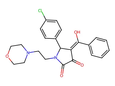 4-benzoyl-5-(4-chlorophenyl)-3-hydroxy-1-[2-(morpholin-4-yl)ethyl]-2,5-dihydro-1H-pyrrol-2-one structure