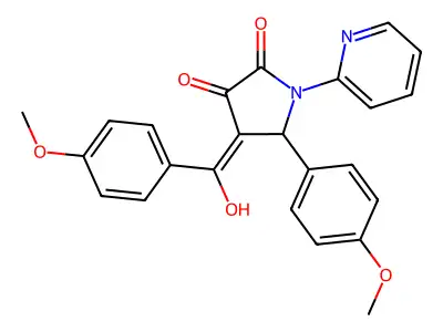 3-hydroxy-4-(4-methoxybenzoyl)-5-(4-methoxyphenyl)-1-(pyridin-2-yl)-2,5-dihydro-1H-pyrrol-2-one structure