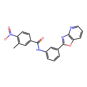 3-methyl-4-nitro-N-[3-([1,3]oxazolo[4,5-b]pyridin-2-yl)phenyl]benzamide structure