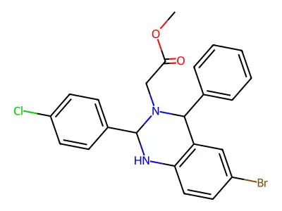 Methyl 2-[6-bromo-2-(4-chlorophenyl)-4-phenyl-2,4-dihydro-1H-quinazolin-3-yl]acetate structure