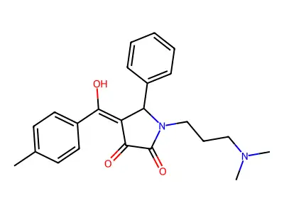 1-(3-dimethylaminopropyl)-4-[hydroxy-(4-methylphenyl)methylidene]-5-phenyl-pyrrolidine-2,3-dione structure