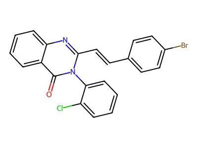 2-[(E)-2-(4-bromophenyl)ethenyl]-3-(2-chlorophenyl)quinazolin-4-one structure