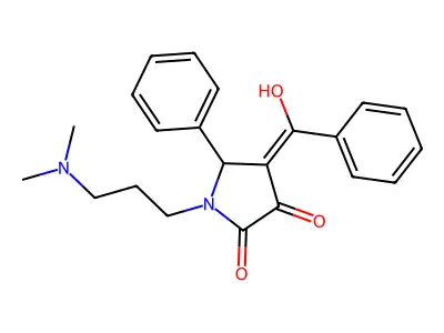 4-benzoyl-1-(3-(dimethylamino)propyl)-3-hydroxy-5-phenyl-1H-pyrrol-2(5H)-one structure