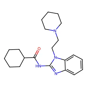 N-[1-(2-piperidin-1-ylethyl)benzimidazol-2-yl]cyclohexanecarboxamide structure