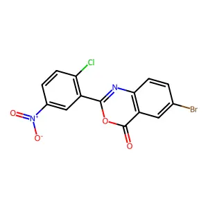 6-bromo-2-(2-chloro-5-nitrophenyl)-4H-3,1-benzoxazin-4-one structure