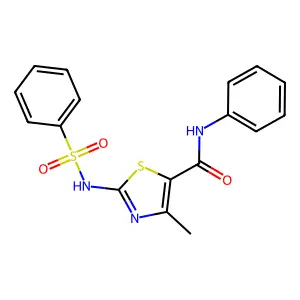 2-(benzenesulfonamido)-4-methyl-N-phenyl-1,3-thiazole-5-carboxamide structure