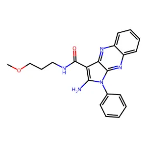 2-amino-N-(3-methoxypropyl)-1-phenyl-1H-pyrrolo[2,3-b]quinoxaline-3-carboxamide structure