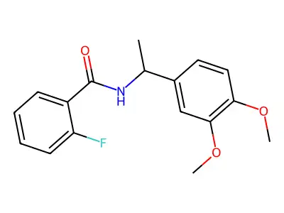 N-[1-(3,4-dimethoxyphenyl)ethyl]-2-fluorobenzamide structure