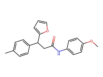 3-(furan-2-yl)-N-(4-methoxyphenyl)-3-(4-methylphenyl)propanamide structure