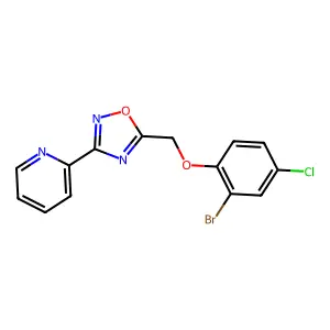 5-[(2-Bromo-4-chlorophenoxy)methyl]-3-pyridin-2-yl-1,2,4-oxadiazole structure