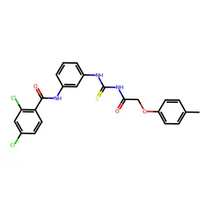 2,4-dichloro-N-[3-({[(4-methylphenoxy)acetyl]carbamothioyl}amino)phenyl]benzamide structure